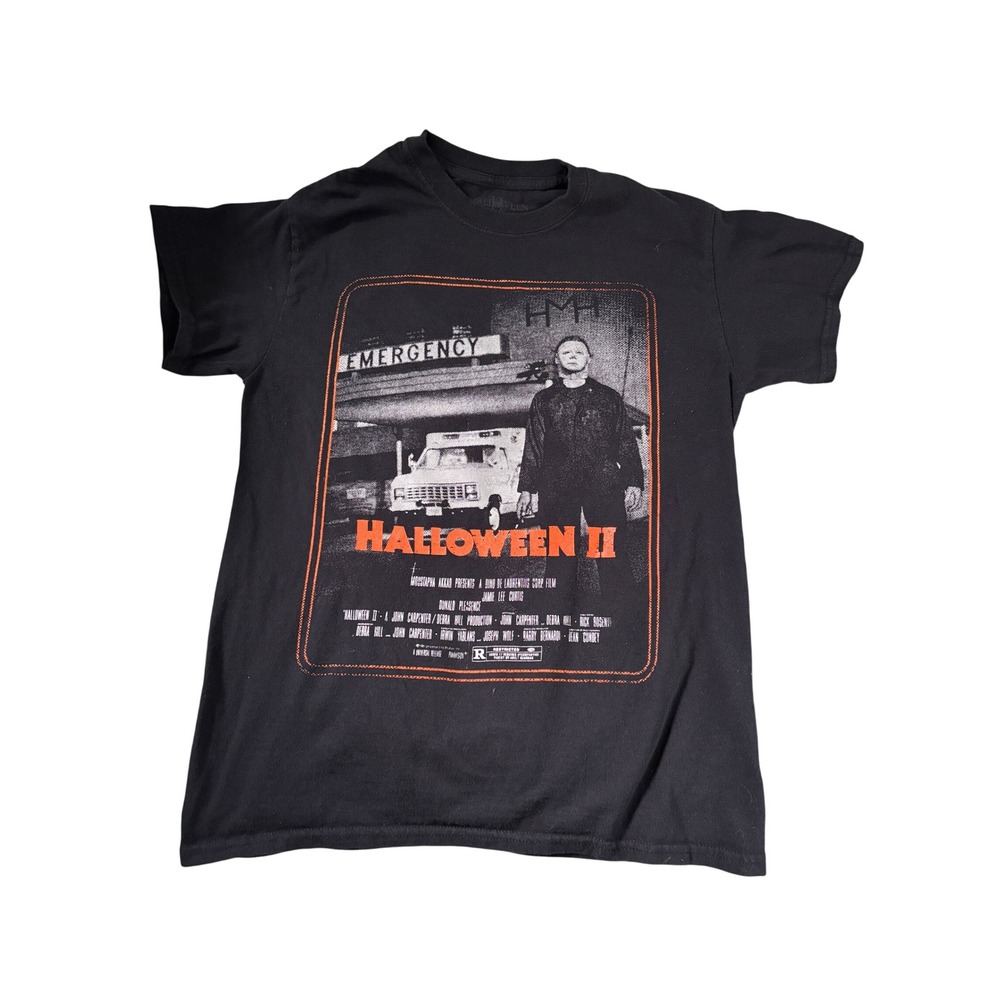 Halloween II Michael Myers Movie Poster Graphic Tee Black Small Spencers Horror